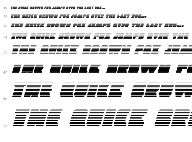 Contour of Duty font waterfall