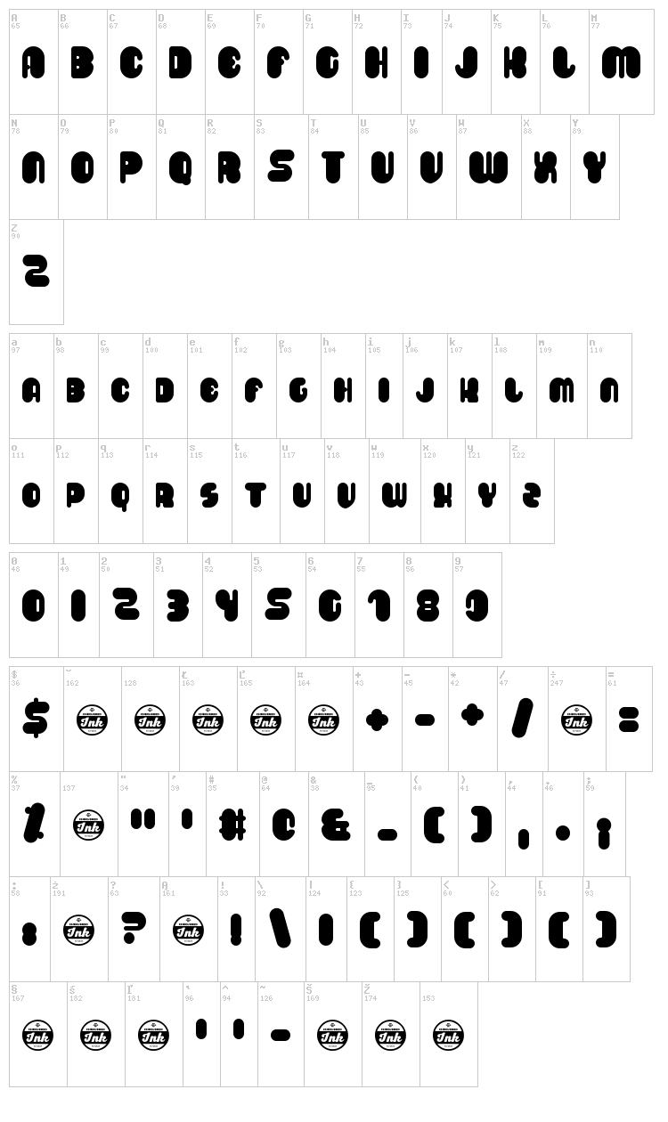 Saveloy font map
