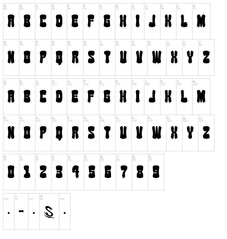 Soy Sauce Junky G font map
