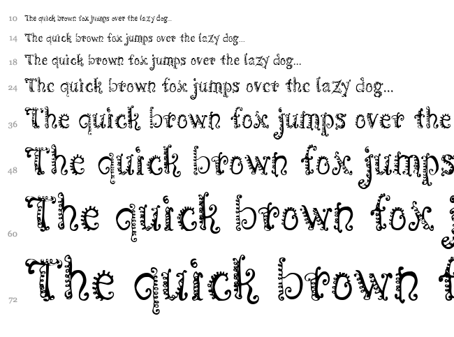 CF Spirality font waterfall