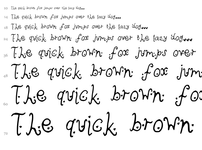 Cutie Heartz font waterfall