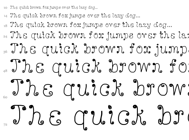 DeeDee Scribble font waterfall