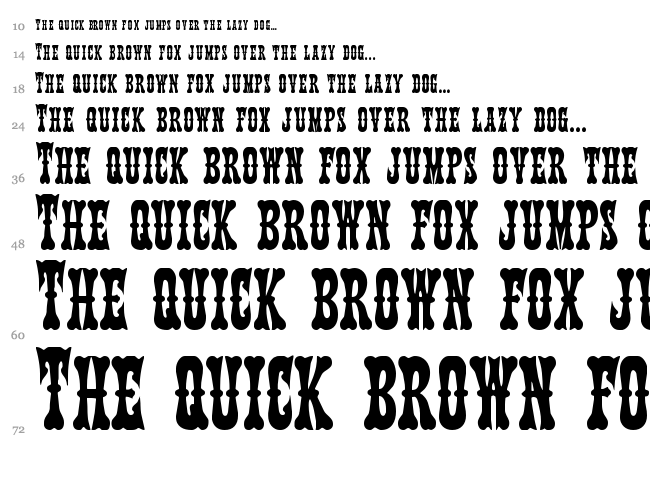 Texas Ranger font waterfall