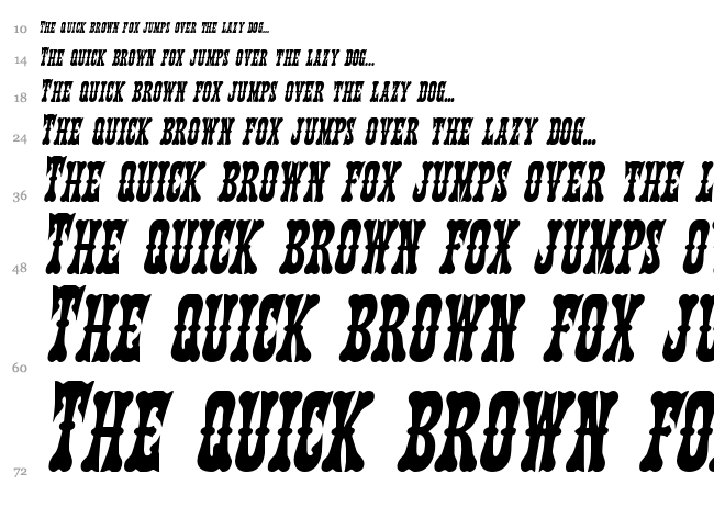 Texas Ranger font waterfall