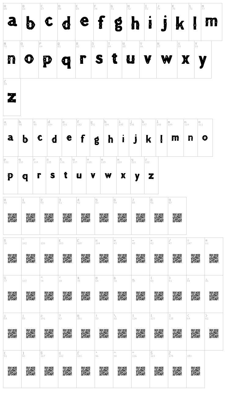 Theater Event font map
