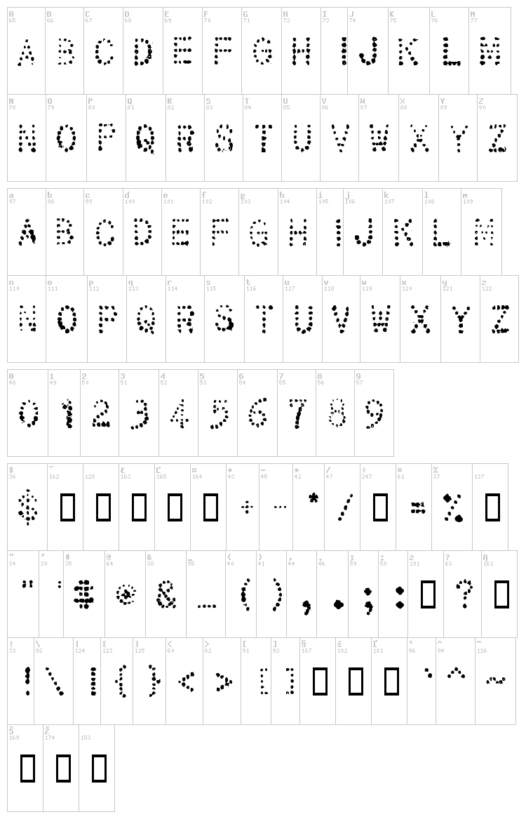 32 Pages font map