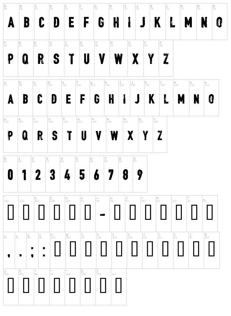 CF Jacques Parizeau font map