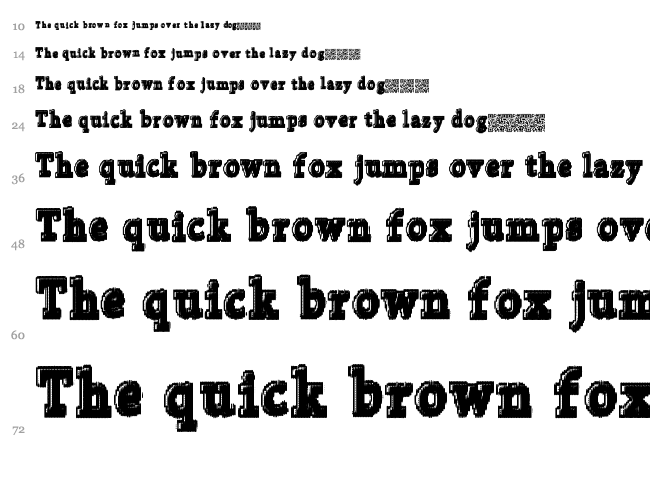 College Bytes font waterfall