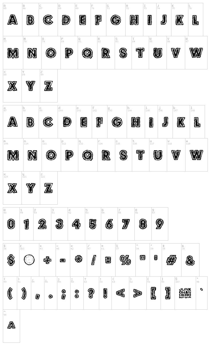 Culdesac font map