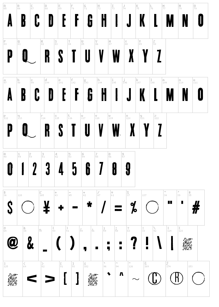Endrophenomeua font map