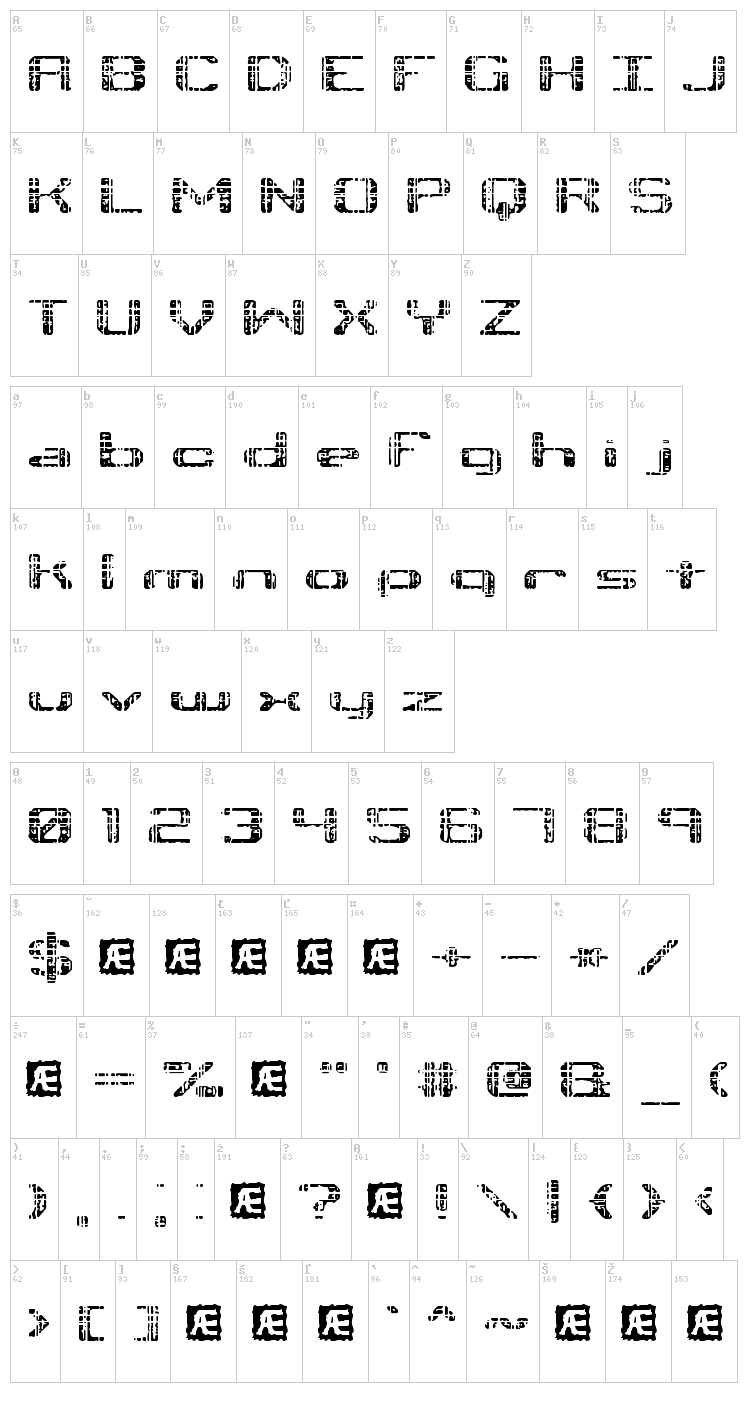 Tonik font map