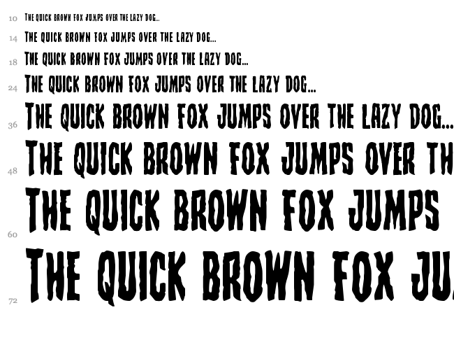 Creepy Crawlers font waterfall