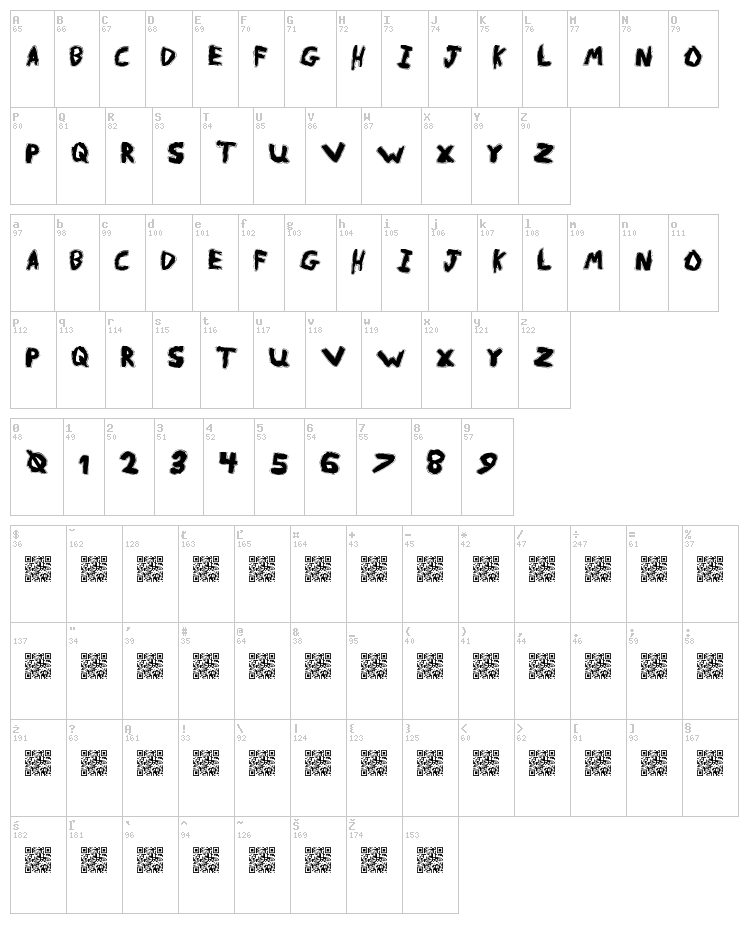 Metal Reason font map