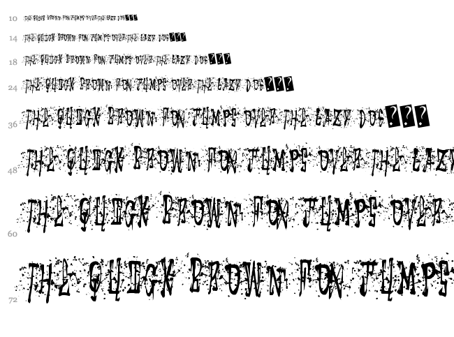Sticky Mad font waterfall