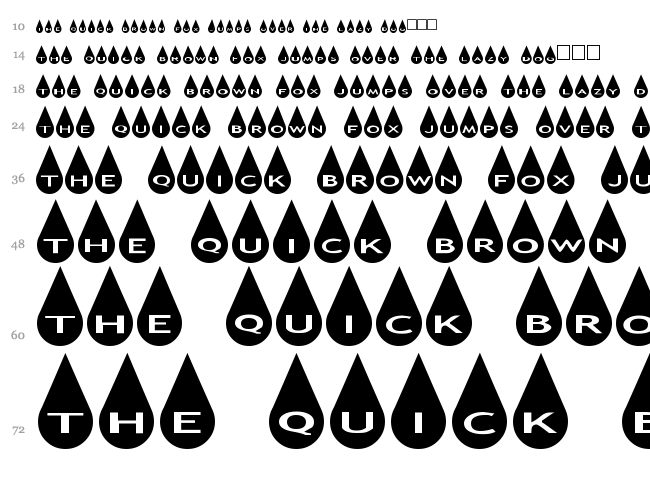 AlphaShapes Raindrops font waterfall