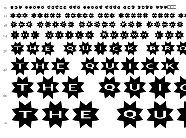 AlphaShapes stars 3 font waterfall