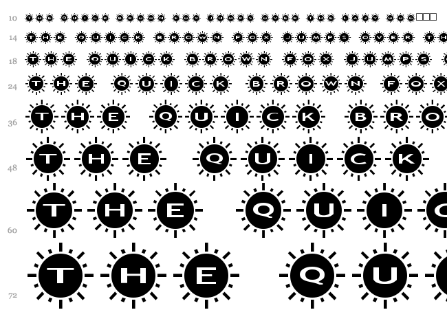 AlphaShapes Sunshine 2 font waterfall