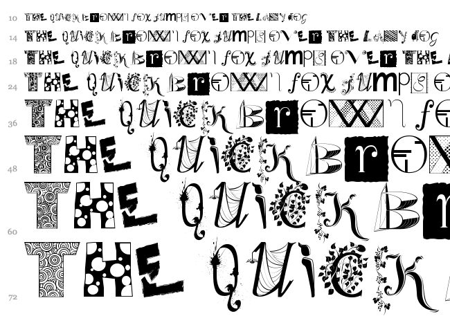 BitsNBobs font waterfall