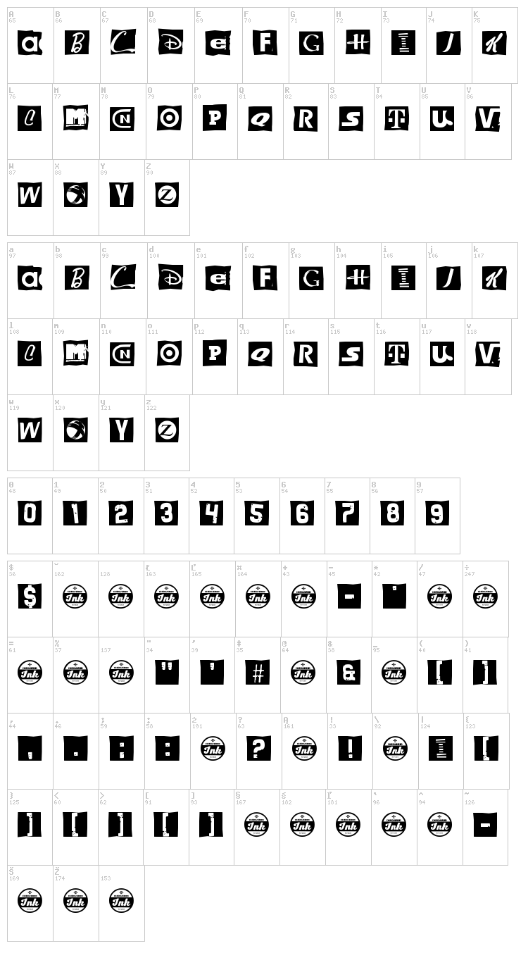 Brandsom font map