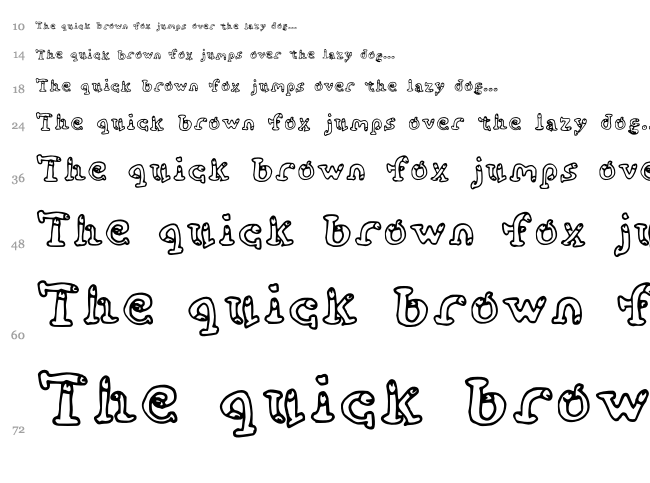 Cockfont font waterfall