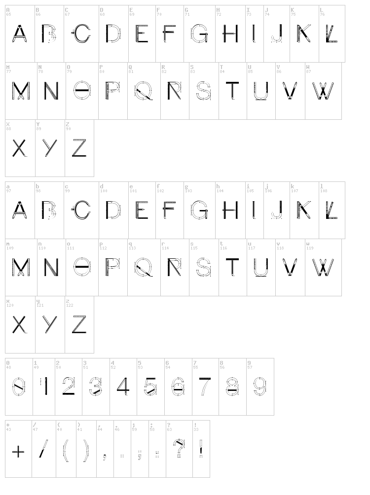 Craft Font font map