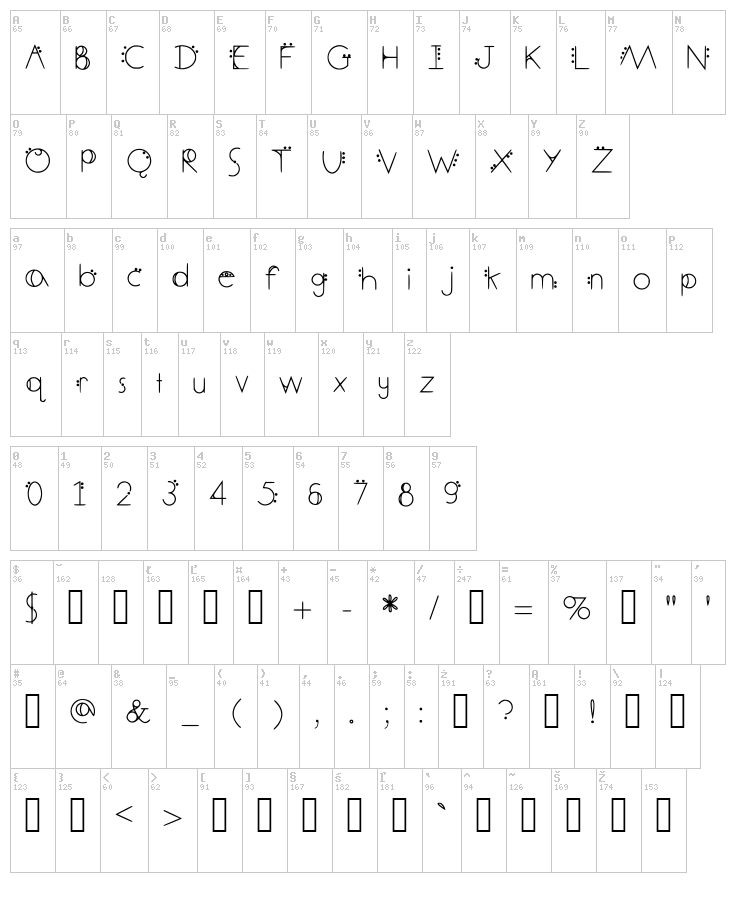 December Deco font map