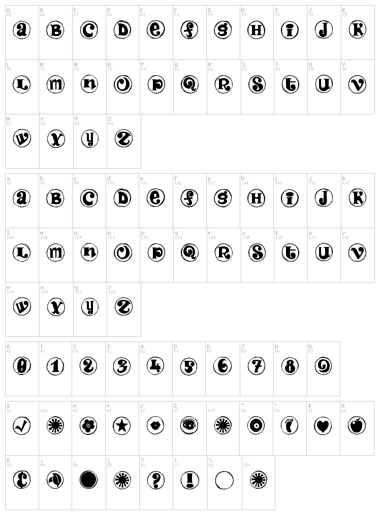 Fire Within font map