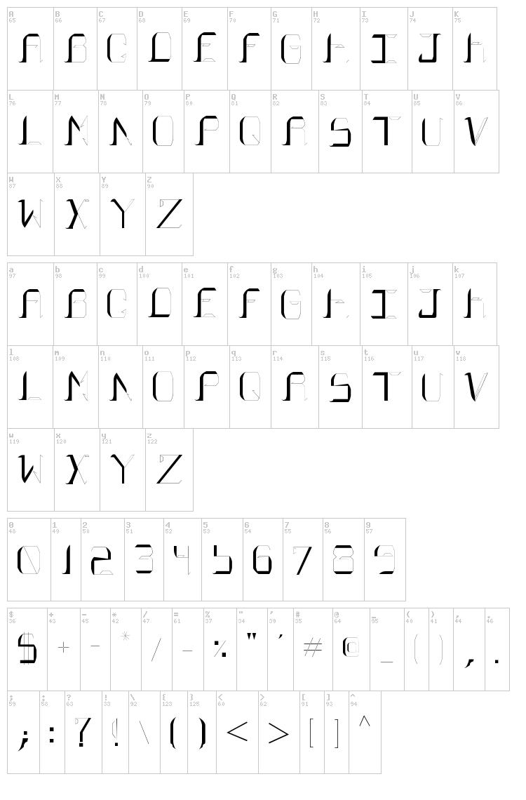 Fossilized font map