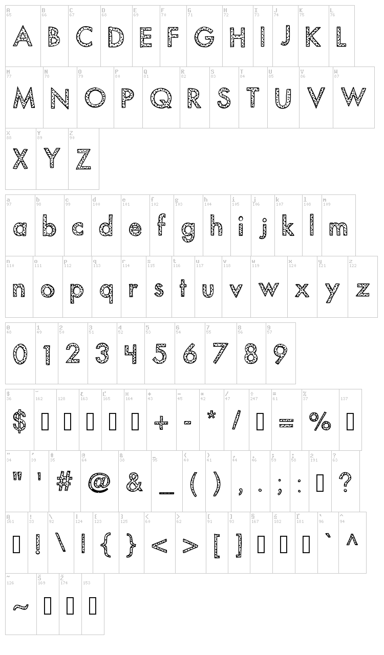 KB Youve Been Spotted font map