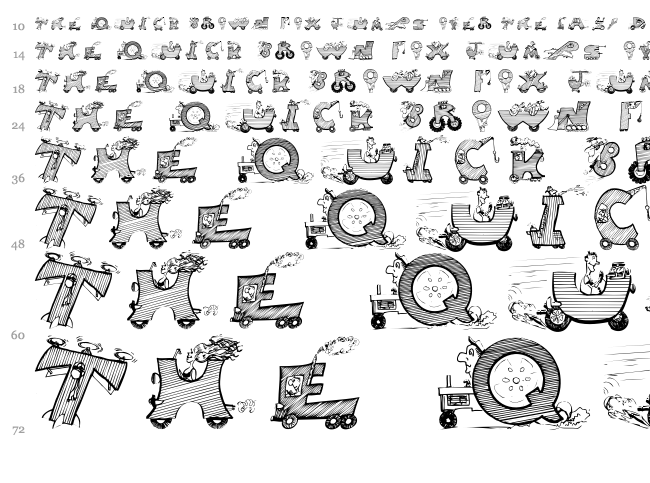 Moving Letters font waterfall