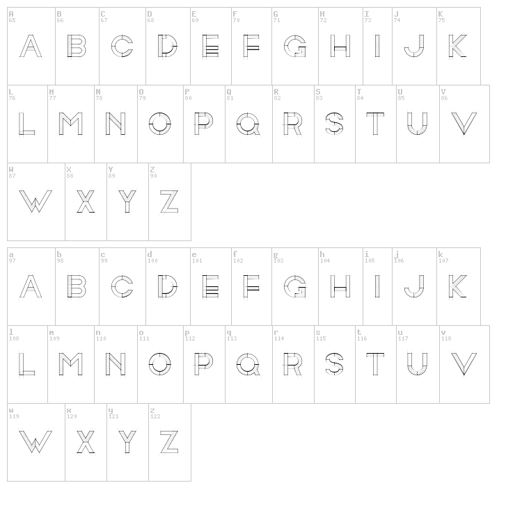 RollandinEmilie font map