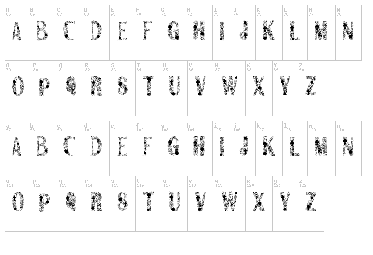 San Romero font map