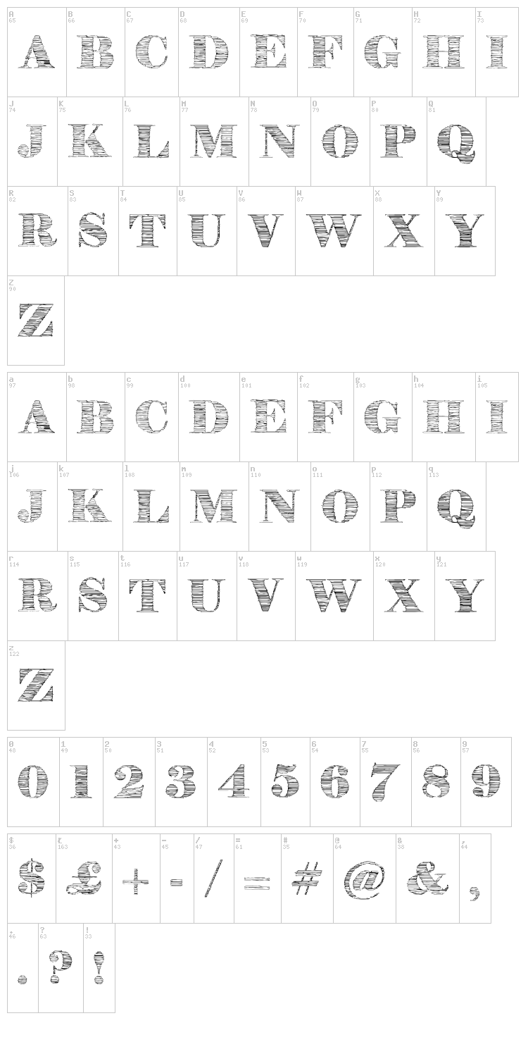 Stone Story font map