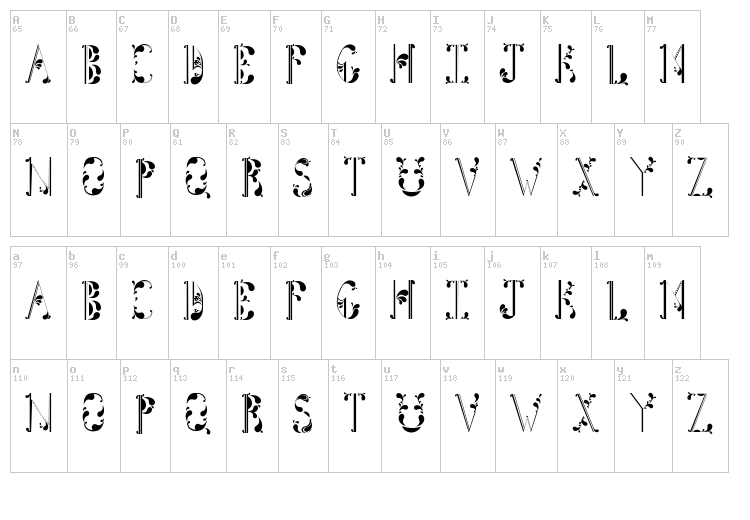 Tightline font map