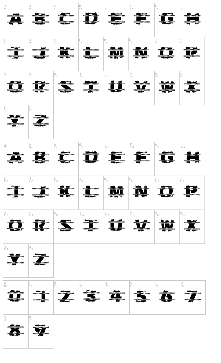 Trackers font map