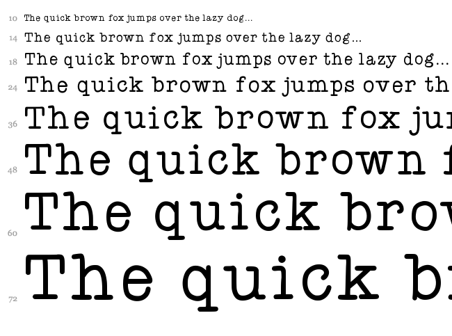 KB You're Just My Type font waterfall