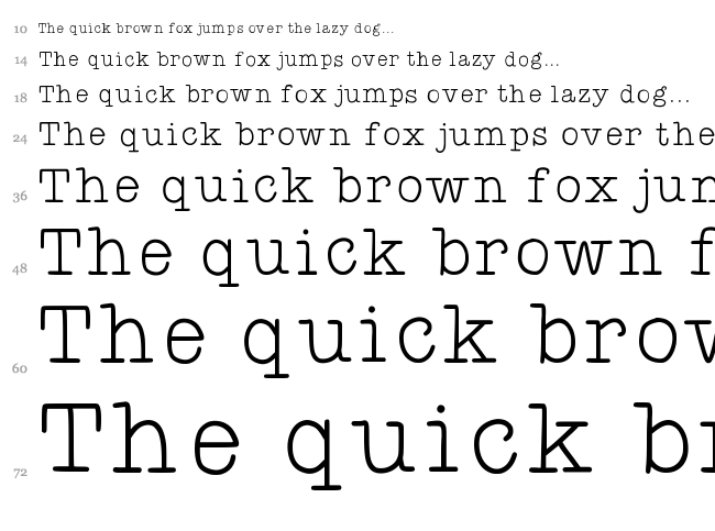 KB You're Just My Type font waterfall