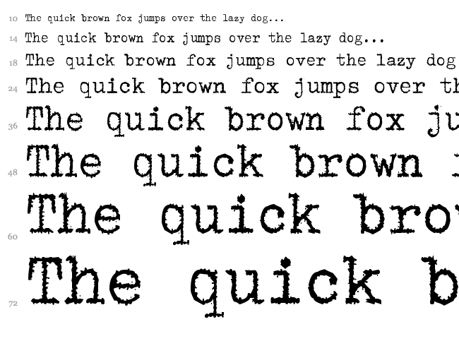 zai Triumph Typewriter font waterfall