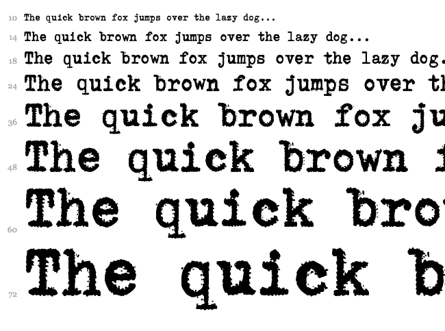 zai Triumph Typewriter font waterfall