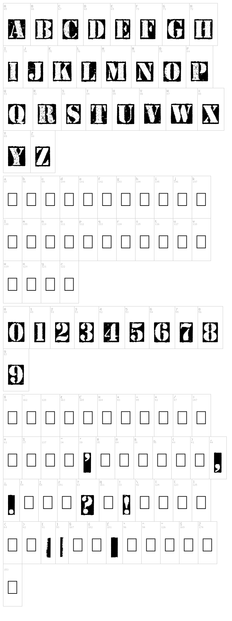 Carton font map