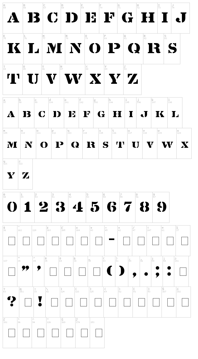 Lintsec font map