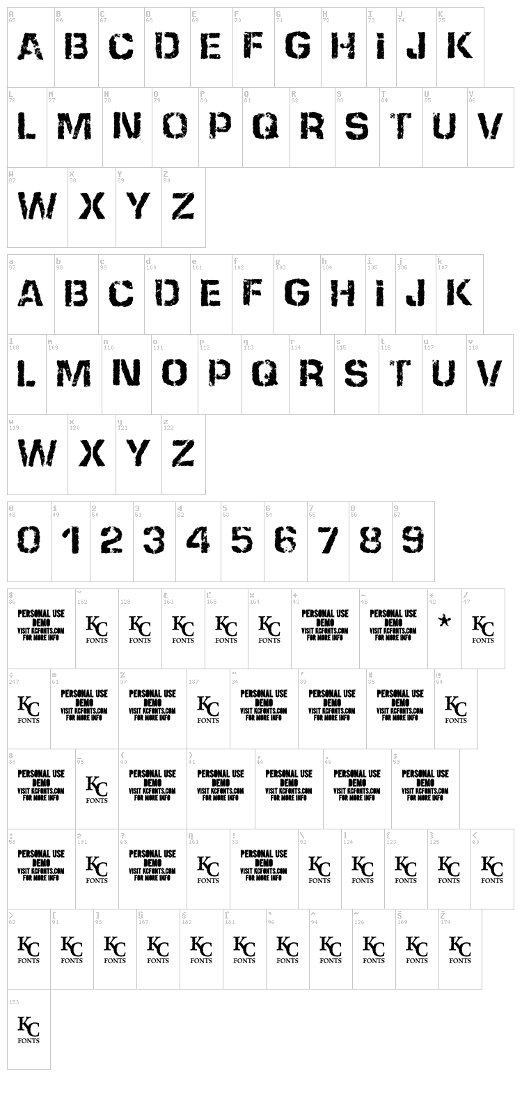 None Shall Pass font map