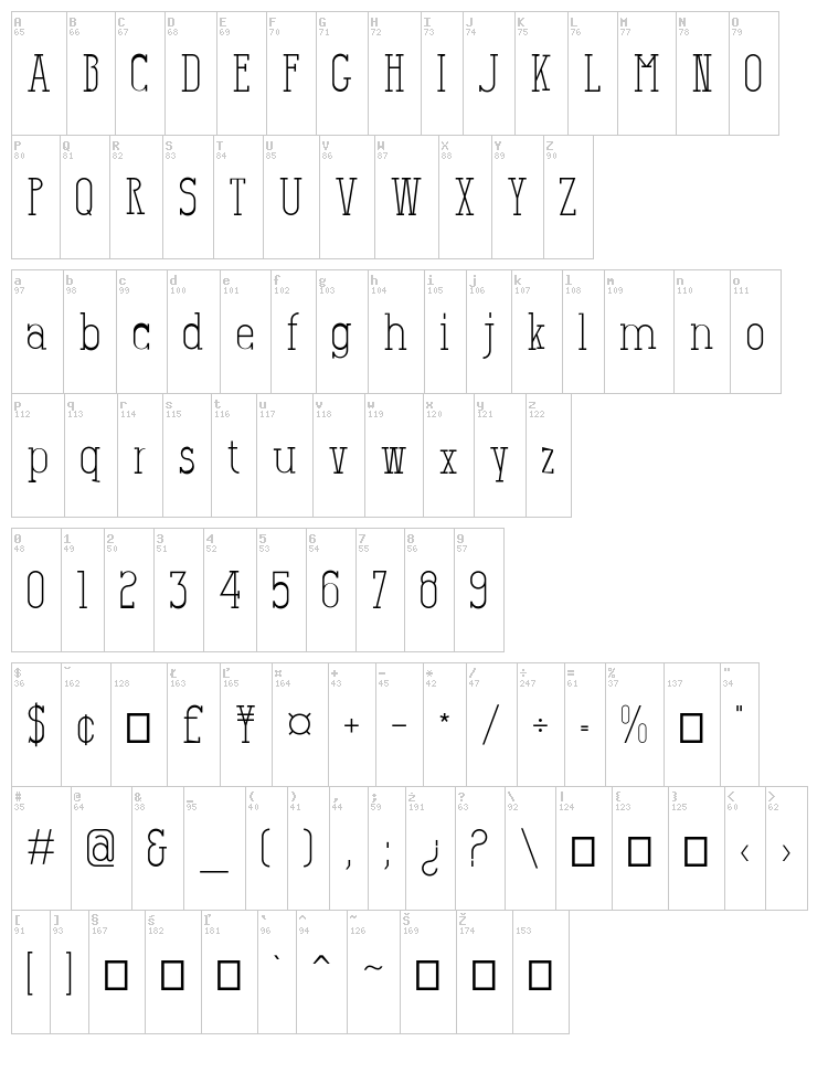 Salamandre font map