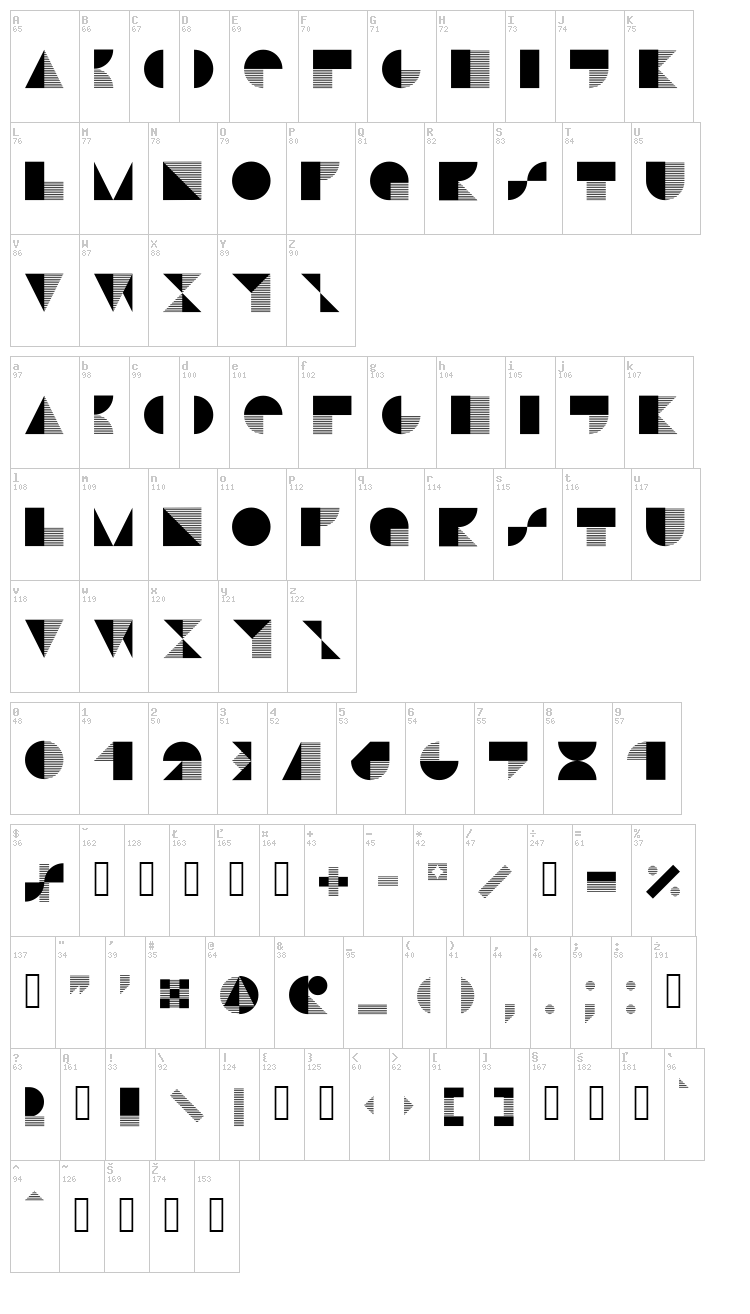 Stijla font map