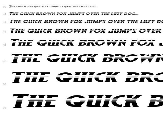 Wolf's Bane Super-Expanded font waterfall