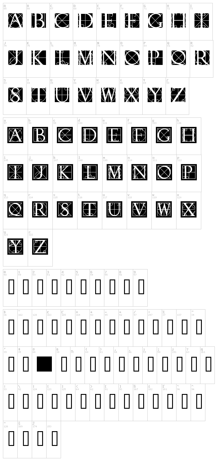 Rodgauer font map