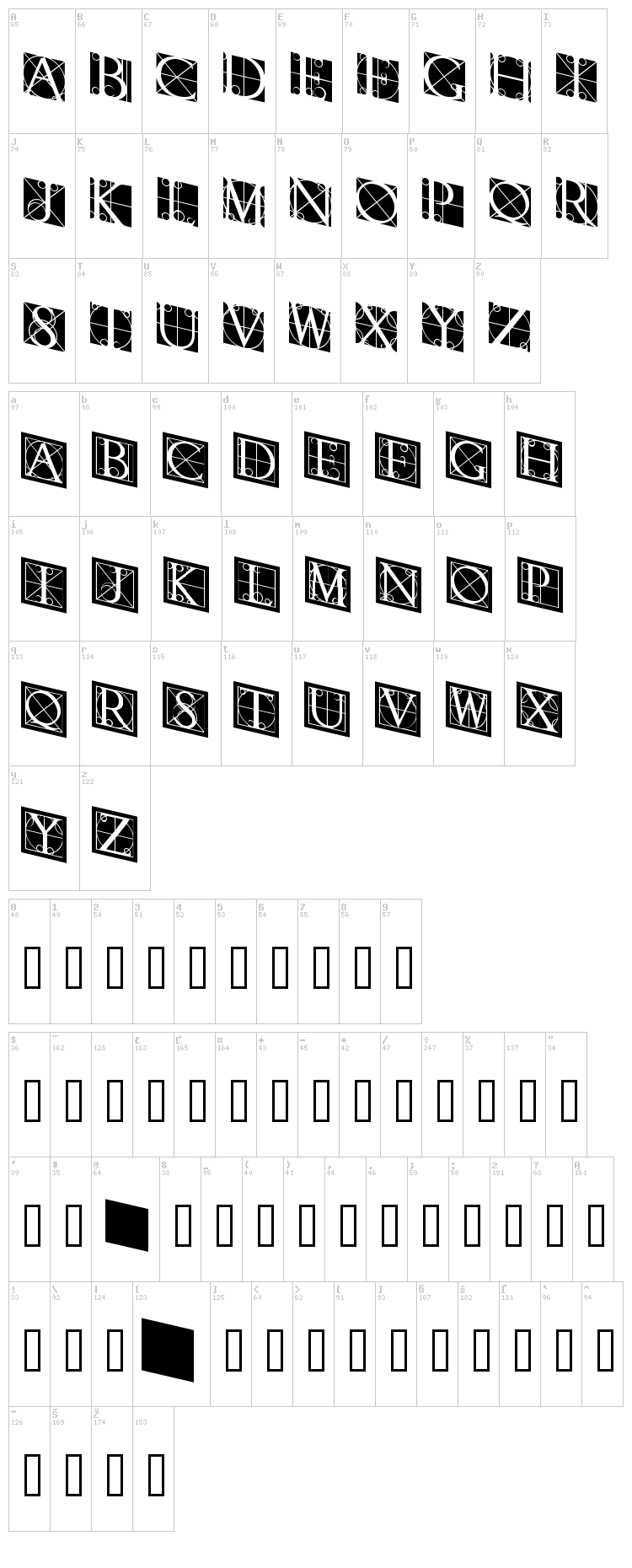 Rodgauer font map