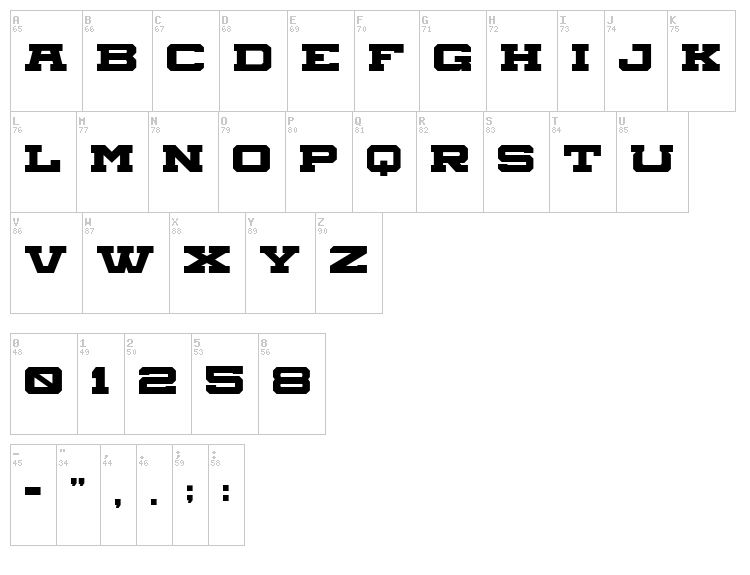 Aegis font map