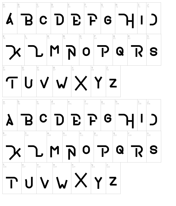 Crumble font map