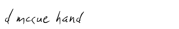 D McCue Hand font